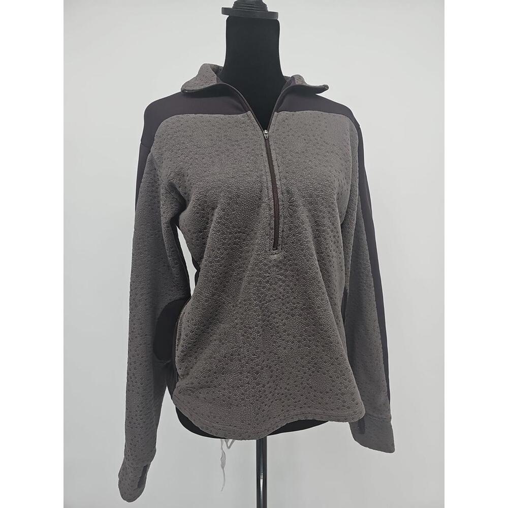 Vintage Patagonia‎ Rhythm Women's M 1/2 Zip Fleece Burgundy Pullover Thumb Holes